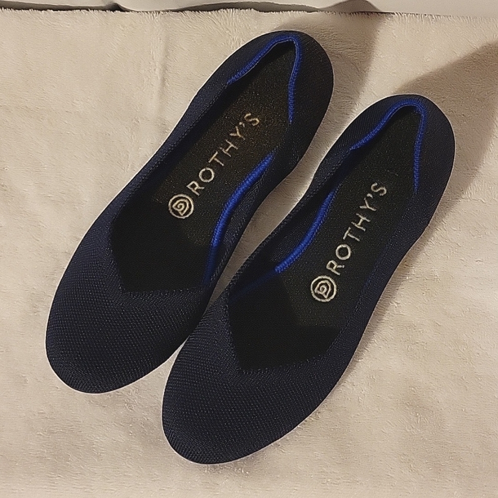 Rothy's Round Toe Navy Blue ballet flat